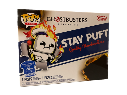 Funko Pop Tees Stay Puft T-Shirt & Glows in the Dark Figur Ghostbusters Afterlife