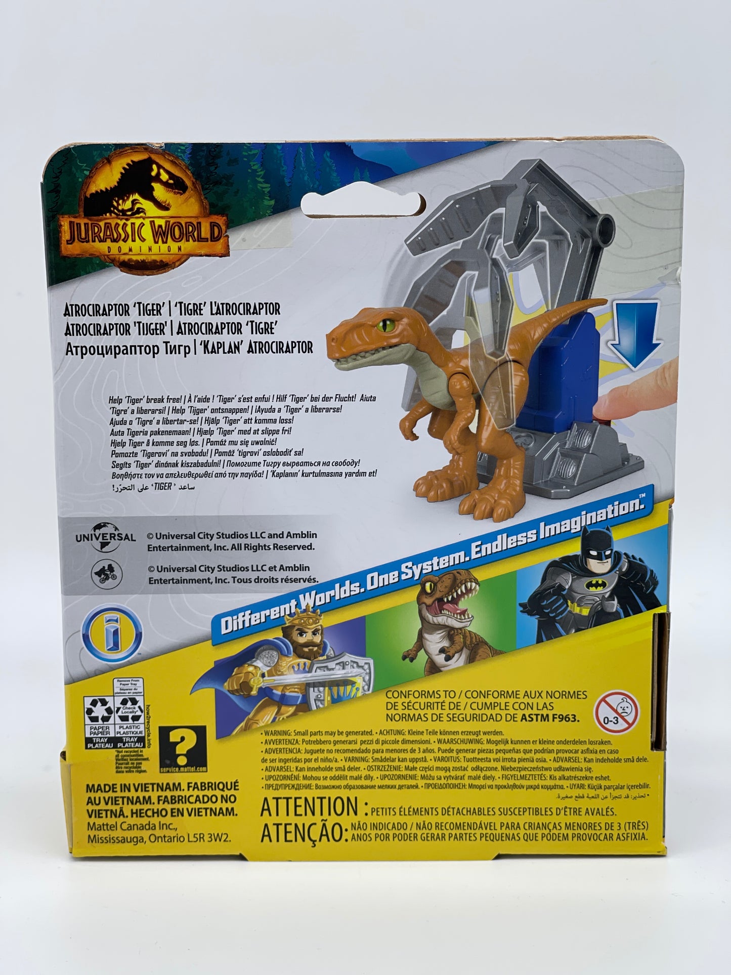 Jurassic World Dominion "Atrociraptor Tiger" - Baby Dinosaurier Imaginext (Mattel)