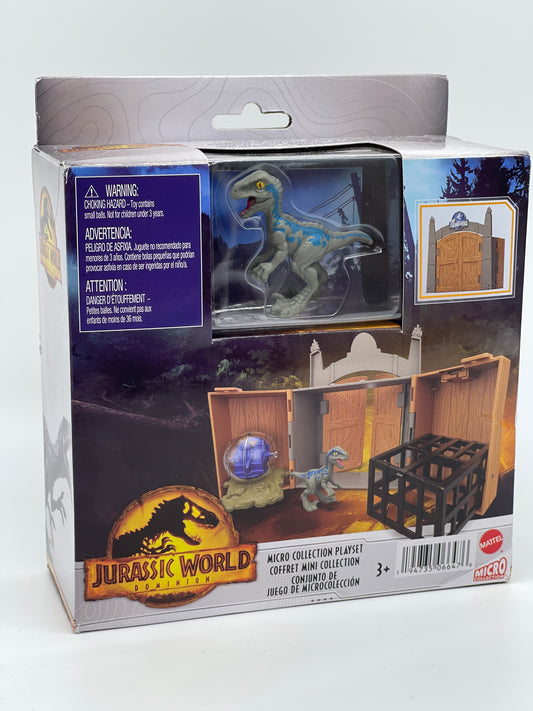 Jurassic World Dominion Velociraptor Blue und Gyrosphere Micro Collection Spielset