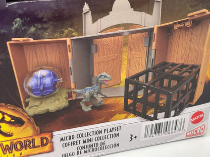 Jurassic World Dominion Velociraptor Blue und Gyrosphere Micro Collection Spielset