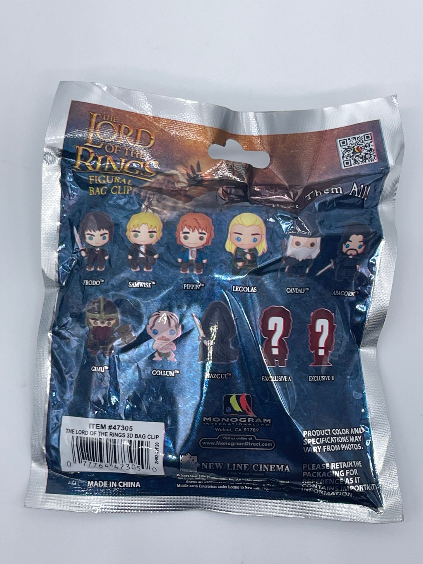 Herr der Ringe 3D "Taschenanhänger" Figural Bag Clip Schlüsselanhänger (Monogram)