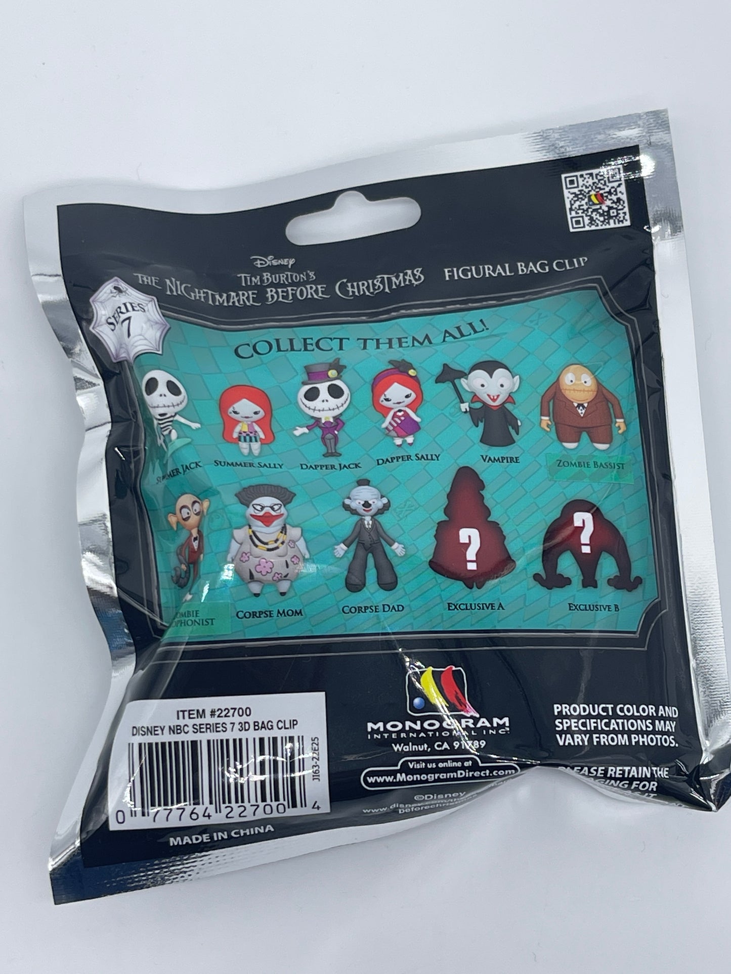 Nightmare before Christmas 3D Figural Bag Clip Pocket Clip Keychain Series 7 