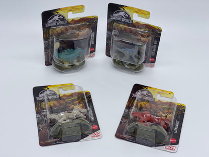 Jurassic World Micro Collection "Bumpy, Carnotaurus, Blue, Indominus Rex" (2021)